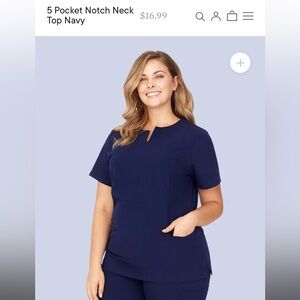 Navy Blue Scrub Top